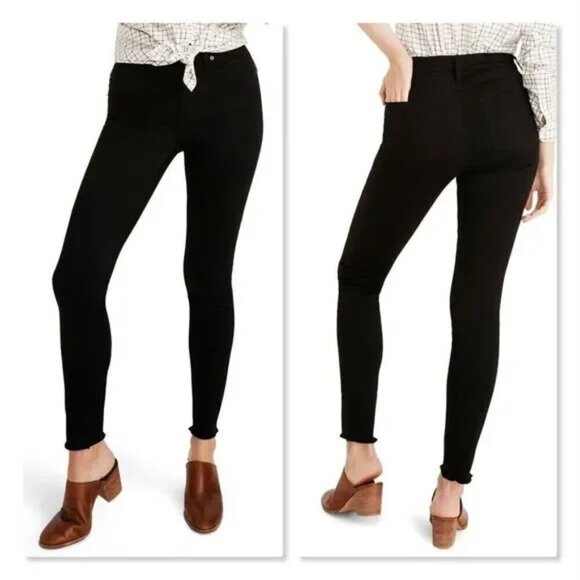Madewell Pants - MADEWELL 9-inch High-Rise Raw Hem-Ankle Skinny Jeans - [Women Size 29x27, Black]